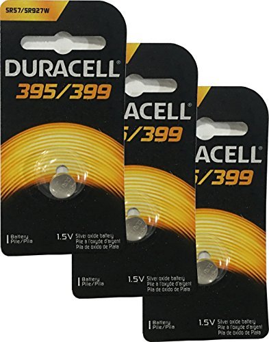 Duracell 395/399 1.5V Silver Oxide Button Battery, 3 Pack