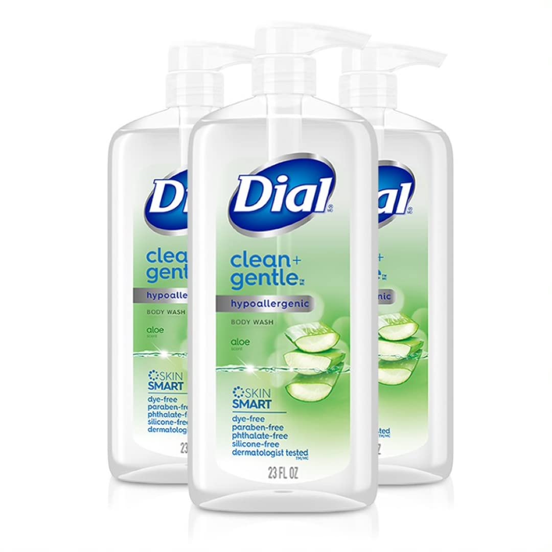 Dial Body Wash, Healthy & Sensitive Aloe Scent, 23 fl oz, Pack of 3