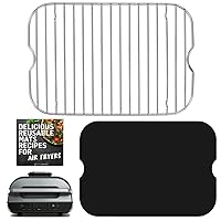 Air Fryer Rack Accessories for Ninja Foodi Smart XL 6-in-1 FG551 and Reusable Liner Accessory for Indoor Grill and Airfryer Cooking, Baking and Dehydrating, Stainless Steel, Paper Liner Replacement