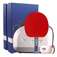 Double Happiness DHS Hurricane NO2 Ping Pong Paddles Professional Table Tennis Racket with Carrying Case - ITTF Approved Rubber for Tournament Play