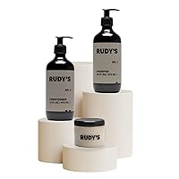RUDY'S Fine Hair Strong Hold Bundle (Shampoo, Conditioner & Soft Clay) | Natural Ingredients w/Coconut Oil, Paraben & Sulfate Free - All Hair Types for Men & Women