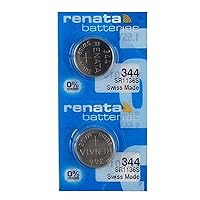 Renata 344 SR1136SW Batteries - 1.55V Silver Oxide 344 Watch Battery (2 Count)