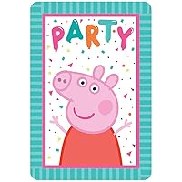 Vibrant Multicolor Peppa Pig Confetti Party Postcard Invites - 4.25