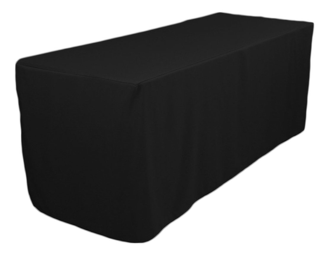 TEKTRUM 6-Feet Long Fitted Table DJ Jacket Cover for Trade Show - Thick/Heavy Duty/Durable Fabric - Black Color (TD-JKT-BLK-6FT)