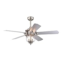 Warehouse of Tiffany Anisma Anna 28 Inch Silver Lighted Ceiling Fan with Remote