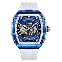 BONEST Gatti Men Luxury Watches 46mm*51mm Tonneau Automatic Mechanical Wristwatch 5ATM Sapphire Skeleton Luminous Fluororubber Strap