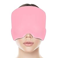 Headache Cap Hats, Wearable Headache Migraine Relief Cap for Tension Headache Migraine Relief, One Size Fits All Ice Cap with Reusable 360° Ice Gel Pack for Puffy Eyes, Sinus & Stress Relief
