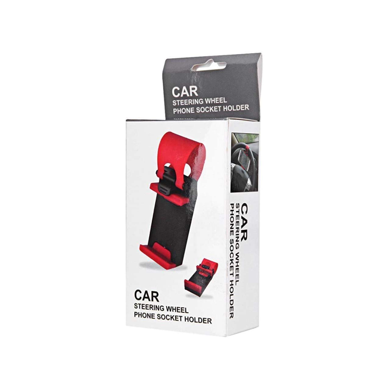Reiko Car Steering Wheel Phone Mount - Retail Packaging - Gray - HLD07-GY