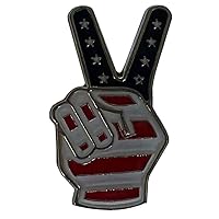 Wholesale Pack of 6 USA Flag Victory Peace Hand Sign Motorcycle Hat Cap lapel Pin