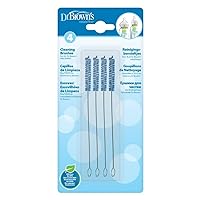 Dr. Brown's Natural Flow Reusable Baby Bottle Vent System and Reservoir Cleaning Bristle Brush,BPA Free,Blue Brushes,4-Pack