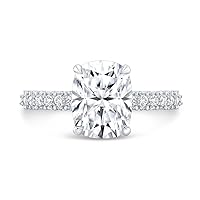 4 CT Cushion Cut Solitaire Moissanite Engagement Rings, VVS1 4 Prong Irene Knife-Edge Silver Wedding Ring, Woman Promise Gift