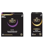 SKYN Elite 36 Count Ultra-Thin Lubricated Latex-Free Condoms and SKYN 12 Count Non-Latex Lubricated Condoms Bundle