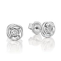 Dainty Diamond Stud Earrings Real 14k White Gold Round Solitaire 0.22 Ct HI/I 0.2
