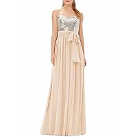 A-Line Simplicity Bridesmaid Dress Sleeveless Floor Length Off The Shoulder Chiffon Sequined Evening Dress 2024