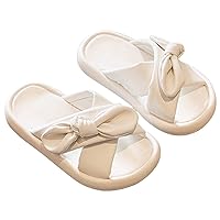 Girl's CrossBand Design Slippers Soft Cute Bow Slippers Cozy Open Toe Home Shoes Comfy Summer Indoor Deep Well
