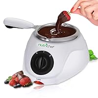 nutrichef Chocolate Melting Warming Fondue Set - 25W Electric Machine Keep Warm Dipping Function & Removable Pot - Perfect for Melting Chocolate, Candy, Butter & Cheese - Ideal for Parties