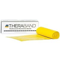 THERABAND Professional Latex Resistance Bands, Individual 6 Ft Elastic Band for Upper & Lower Body Exercise, Physical Therapy, Pilates, At-Home Workouts, 6 Foot Band, Yellow, Thin, Beginner Level 2