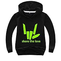 Lanberin Boys Girls Share the Love Long Sleeve Hoodies-Kids Teens Hooded Pullover Sweatshirts for Fall Spring(2T-14Y)