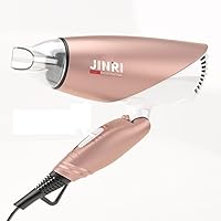 Foldable Travel Hair Dryer,Dual Voltage Blow Dryer & Foldable Handle Lightweight Negative Ionic Folding Hair Dryer (Gold)