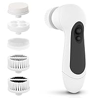Waterproof Facial Cleansing Spin Brush Set with 5 Exfoliating Brush Heads - Electric Face Scrubber Cleanser Brush by CLSEVXY - Face Brush for Gentle Exfoliation and Deep Scrubbing