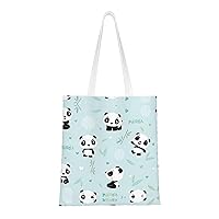 Panda Bamboo Casual Bags Crossbody Bag Purse For Women Travel Shoulder Bags Handbags Eco Bag