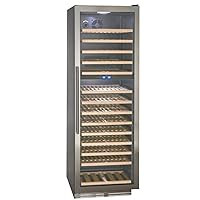Avanti WCF154S3SD Cooler Designer Series Freestanding Dual Zone for Red and White Wines Holds Up to 154 Bottles, Stainless Steel Construction, 154-Bottle, Black