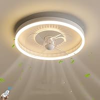 LED Ceiling Fan with Light Modern Quiet and Low Noise Fan Ceiling Light 3 Colours Dimmable 6 Speed Wind Speed Living Area Bedroom Fan Lamp Ceiling Lighting (Size : 50 cm/45 W