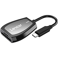 Lexar Professional USB 3.2 Type-C Dual-Slot Reader, Supports SD and microSD UHS-II Cards, Up To 312MB/s Read (LRW470U-RNHNU)