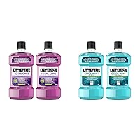 Listerine Total Care Anticavity Fluoride Mouthwash, 1 L, Pack of 2 & Mouthwash, Antiseptic, Antibacterial, Bad Breath Treatment, Plaque & Gingivitis Protection, 1 L (Pack of 2)