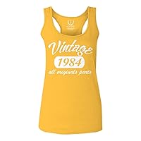 0266. Cool Funny 40th Birthday Gift Vintage Since 1984 Years Old Women's Tank Top Racerback