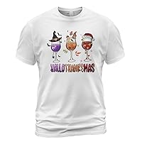 Hallothanksmas Wine Shirt, Happy Hallothanksmas Shirt, Thanksgiving Shirts For Women, Gnome Halloween Shirt Tshirt, Tank Top, V-Neck, Long Sleeve, Sweatshirt, Hoodie