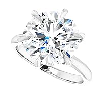 JEWELERYIUM 6 CT Round Cut Colorless Moissanite Engagement Ring, Wedding/Bridal Ring Set, Halo Style, Solid Sterling Silver, Anniversary Bridal Jewelry, Precious Gift For Her