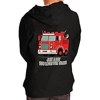 Fire Truck Print Toddler Full-Zip Hoodie - Beautiful Toddler Hoodie - Car Print Kids' Hoodie