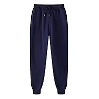 Mens Casual Pants,Plus Size Baggy Pant Solid Drawstring Fashion Stretch Elastic Waist Trousers with Pocket