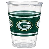 Green Bay Packers Plastic Cups (Pack of 25) - 16 oz. - Perfect for Game Day, Tailgates & Refreshing Drinks