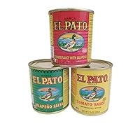 El Pato 7.75oz 3 Can Bundle - Tomato Sauce, Tomato Sauce with Jalapeno, and Jalapeno Salsa