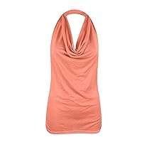 Halter Neck Sleeveless Tops for Women Sexy Casual Summer Tank Top Backless Going Out Blouses Fashion Tunic Vest