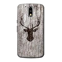 R2505 Reindeer Head Old Wood Texture Graphic Printed Case Cover for Motorola Moto G4, G4 Plus