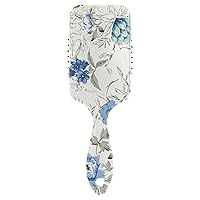 Hair Brush Blue Watercolor Floral Wet Brush Wet And Dry Hairbrush Wetbrush for Thick Hair Detangling and Adding Shine