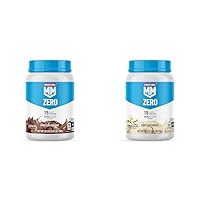 Zero Protein Powder, Chocolate & Vanilla, 15g Protein, 1.65lb, 25 Servings Bundle