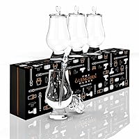 GLENCAIRN Whisky Glass Set - 9pc Tasting Pack Includes Whiskey Glasses Set of 4 and Tasting Caps Pipette in Gift Set for Scotch Whiskey and Bourbon Enthusiasts
