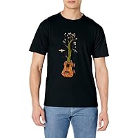 Flowers Birds Tree Nature Guitar T-Shirt