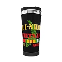 Vietnam Veteran Qui-Nhon Portable Insulated Tumblers Coffee Thermos Cup Stainless Steel With Lid Double Wall Insulation Travel Mug For Outdoor