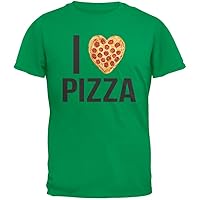 Old Glory I Heart Pizza Green Adult T-Shirt - Large