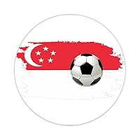 Personalized Singapore Football Vinyl Laptop Sticker 50 Pieces National Flags Decals Stickers Sports Ball Peel and Stick Sticker Vinyl Decal for Boys Girls Teachers Reward Craft 3inch