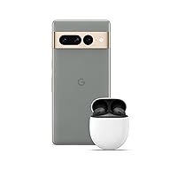 Google Pixel 7 Pro – Unlocked Android 5G smartphone with telephoto lens, wide-angle lens and 24-hour battery – 256GB – Hazel + Pixel Buds Pro Wireless Earbuds, Bluetooth Headphones – Charcoal
