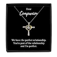 Funny Companion Necklace Gift Idea We Have The Perfect Relationship Sarcastic Witty Quote Pendant Gag Sterling Silver Chain With Box
