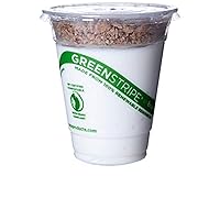 Eco-Products GreenStripe Clear Compostable 3oz PLA Cold Cup Insert, Case of 1000, Fits 9oz-24oz cups, Disposable Renewable Plant-Based, For Parfaits, Fruit Dips, Veggies, BPI Certified, ASTM Compliant