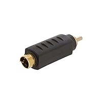 Cmple - S-Video 4-Pin Male Plug to RCA Male Plug Video Adapter -Video Male to RCA Male Adapter VHS Gold Plated Contacts Converter S-VHS Male to RCA Male Connector - Black