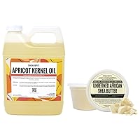 Raw Unrefined African Shea Butter 16oz and 32oz Cold Pressed Refined Apricot Kernel Oil